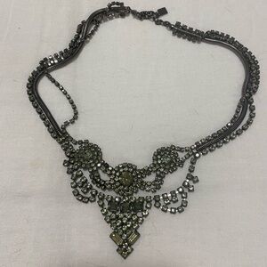 DANNIJO gunmetal crystal collar necklace